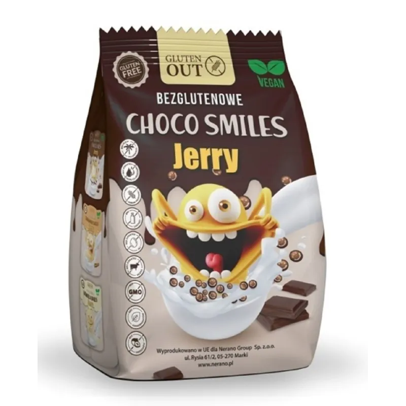Chrupki Zbożowe Kakaowe Smiles Bezglutenowe 375 g | Jerry Gluten Out