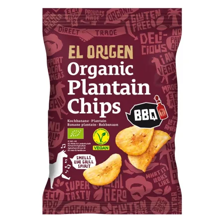Chipsy z plantana BBQ BIO 80 g – El Origen