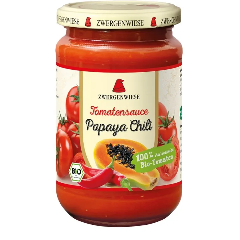 Pikantny Sos Pomidorowy Papaya-Chili BIO 350 g - Zwergenwiese