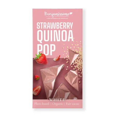 Tabliczka kakaowa truskawka – quinoa BIO 60 g – Benjamissimo