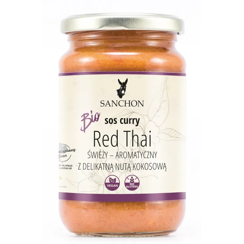 Sos Curry Red Thai BIO 340g – bezglutenowy i wegański
