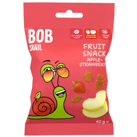 Żelki jabłko-truskawka bez żelatyny bezglutenowe 40 g – Bob Snail
