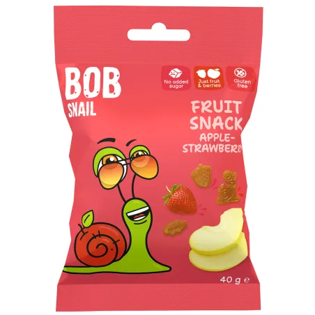 Żelki jabłko-truskawka bez żelatyny bezglutenowe 40 g – Bob Snail