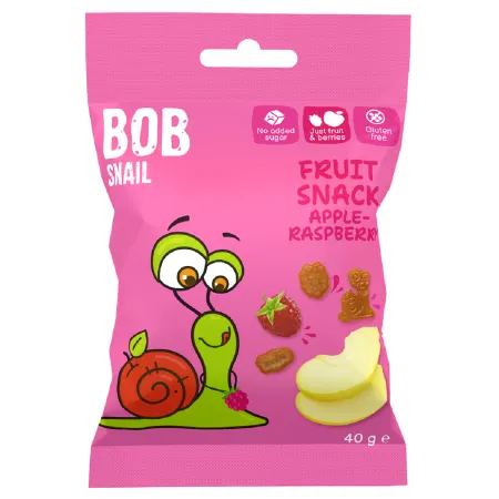 Żelki jabłko-malina bez żelatyny bezglutenowe 40 g – Bob Snail