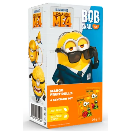 Przekąska mango z brelokiem Minionki bezglutenowa 20 g – Bob Snail