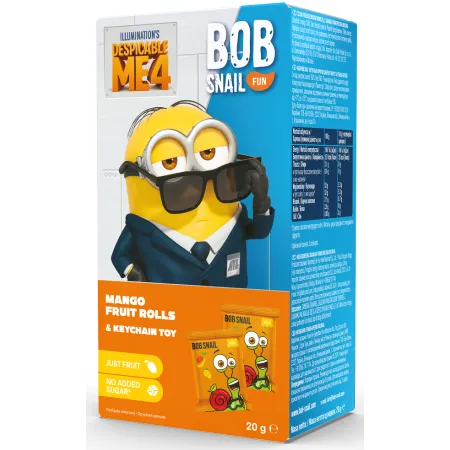 Przekąska mango z brelokiem Minionki bezglutenowa 20 g – Bob Snail