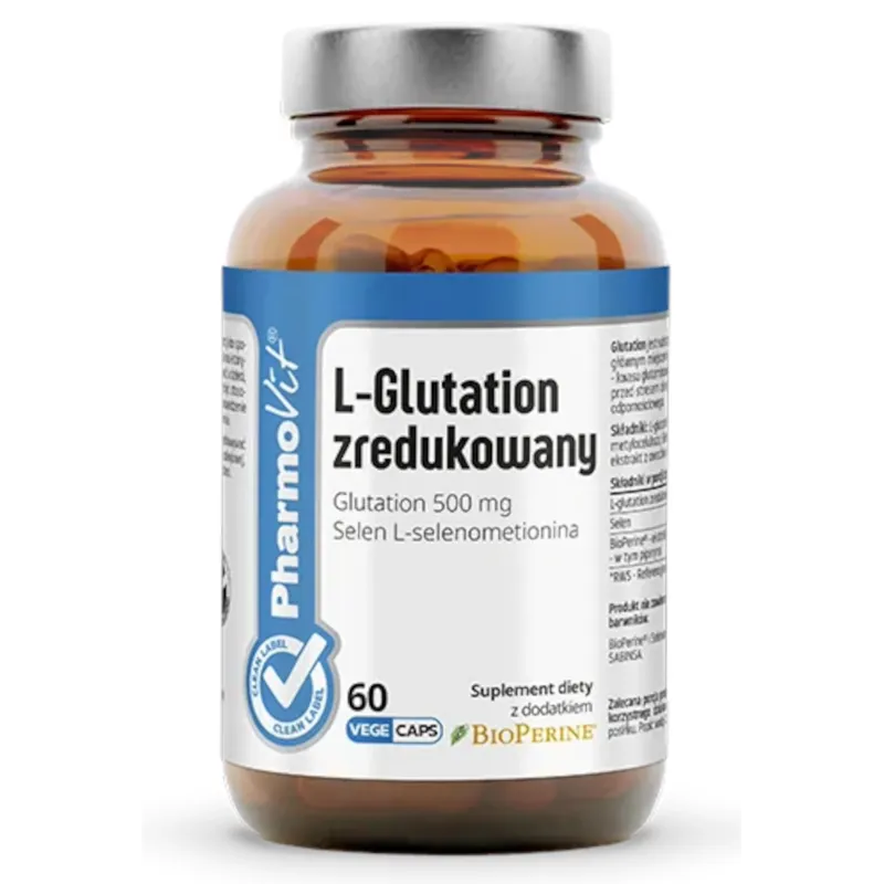 L-Glutation zredukowany 500 mg – 60 kapsułek bezglutenowych
