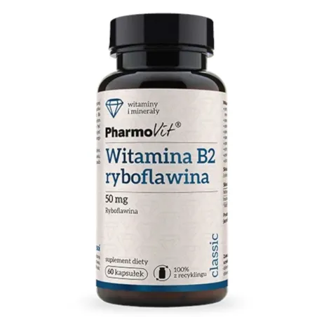 Witamina B2 50 mg – 60 kapsułek bezglutenowych
