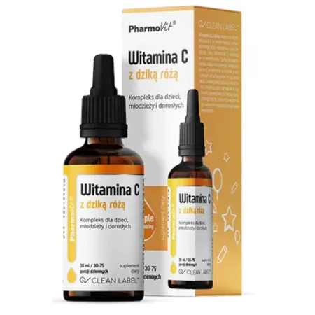 Witamina C z dziką różą w kroplach 30 ml – bezglutenowa