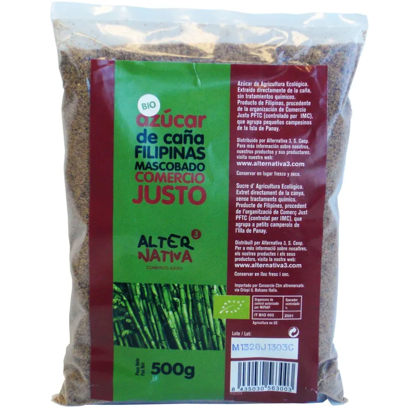 Cukier Trzcinowy Mascobado BIO 500 g - Bezglutenowy, Ekologiczny