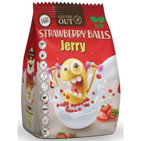 Kulki Zbożowe Truskawkowe Bezglutenowe 375 g – Jerry Gluten Out