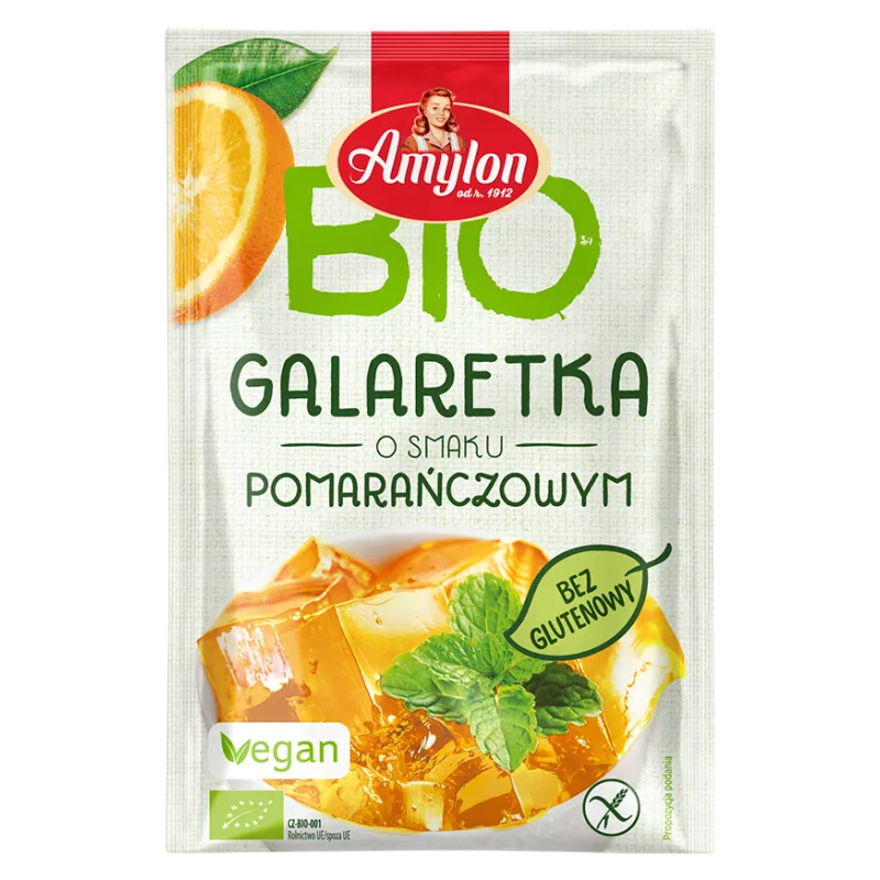 Galaretka Pomarańczowa BIO z Agarem Bezglutenowa 40 g - Amylon