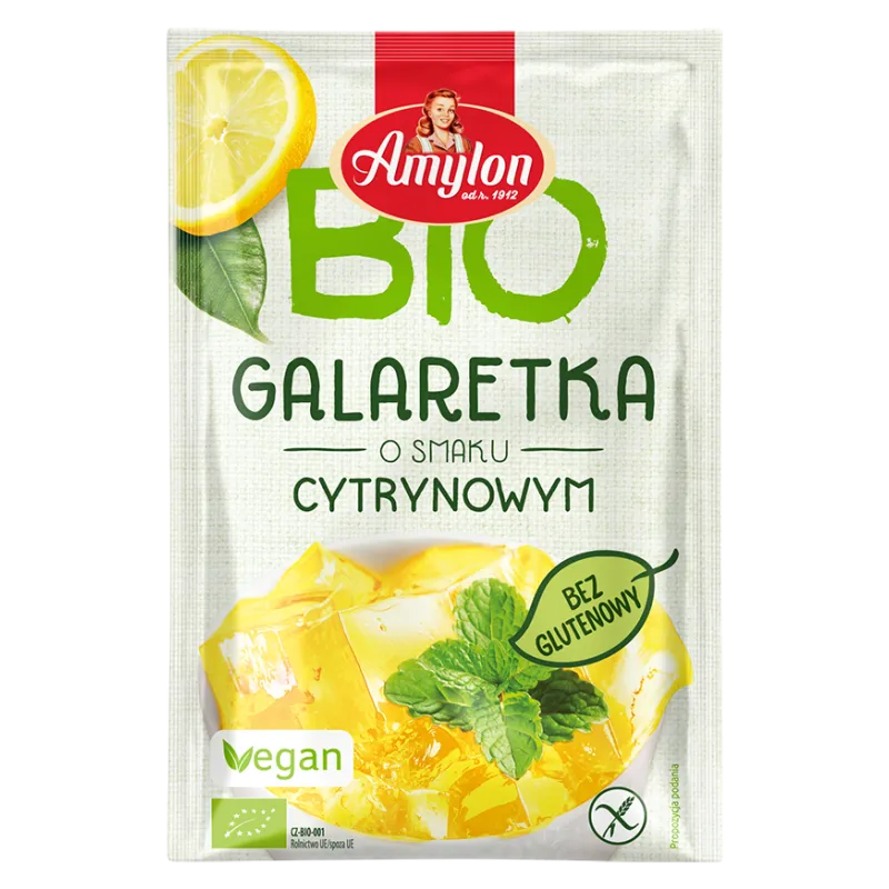 Galaretka Cytrynowa BIO z Agarem Bezglutenowa 40 g - Amylon