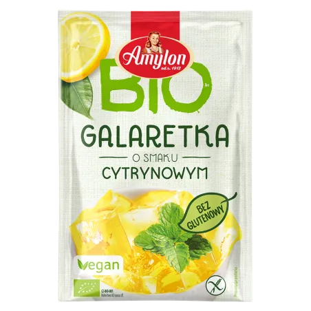 Galaretka Cytrynowa BIO z Agarem Bezglutenowa 40 g - Amylon