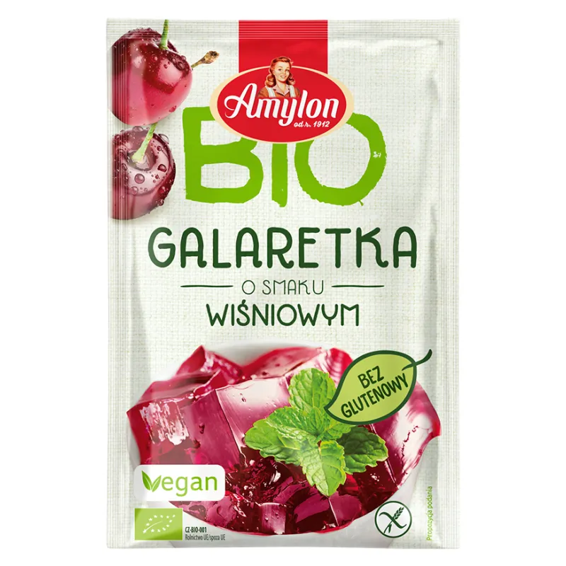 Galaretka Wiśniowa BIO z Agarem Bezglutenowa 40 g - Amylon