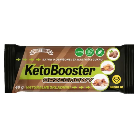 Baton Orzechowy Keto Booster bezglutenowy 40 g – Zmiany Zmiany