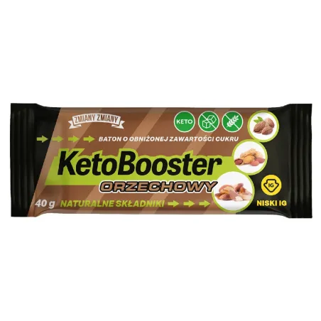 Baton Orzechowy Keto Booster bezglutenowy 40 g – Zmiany Zmiany