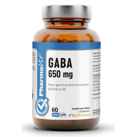 GABA 650 mg bezglutenowa 60 kapsułek – Pharmovit Clean Label