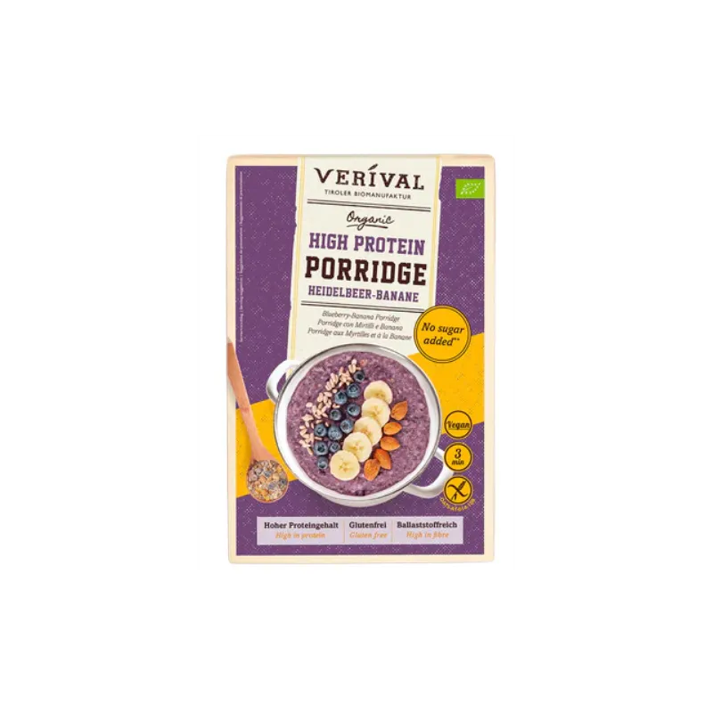 Owsianka proteinowa z borówką i bananem BIO 350g – Verival