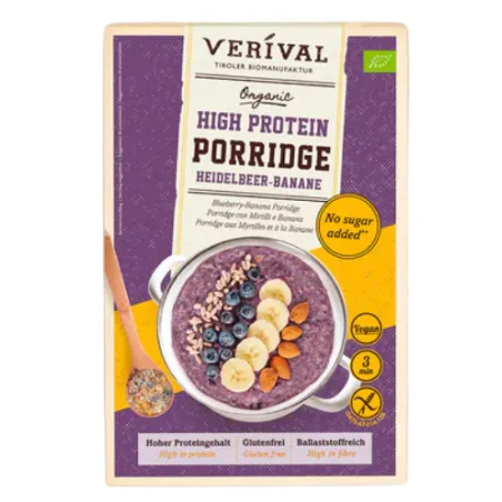 Owsianka proteinowa z borówką i bananem BIO 350g – Verival