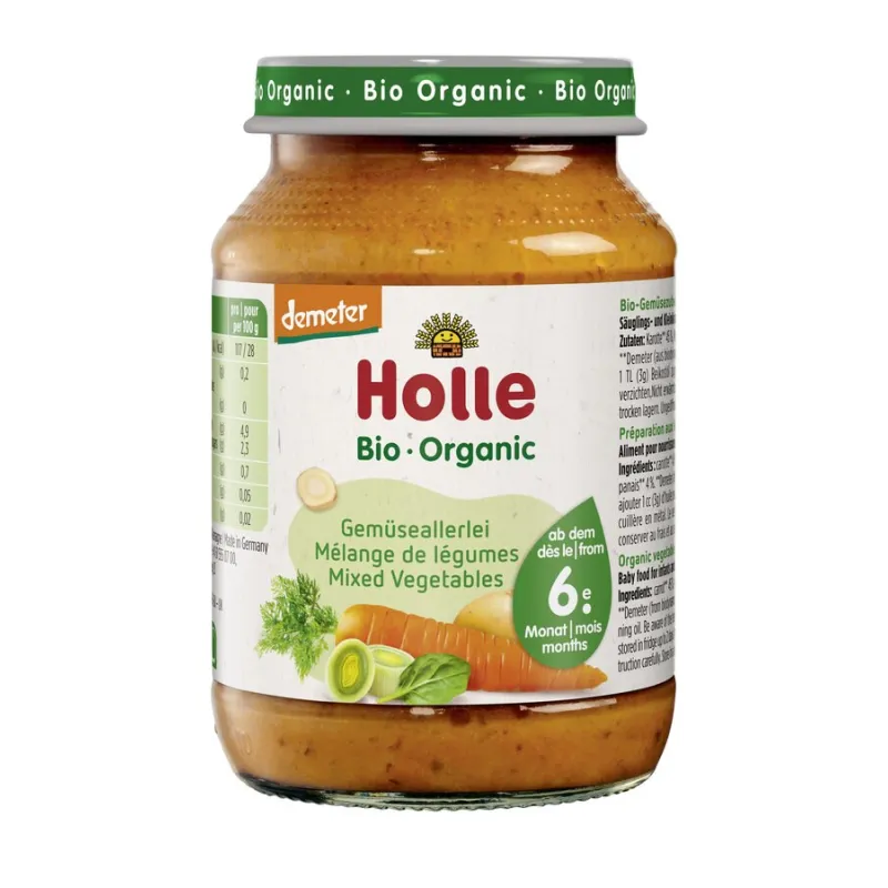 Przecier warzywny Holle Demeter BIO 190 g – bezglutenowy dla niemowląt