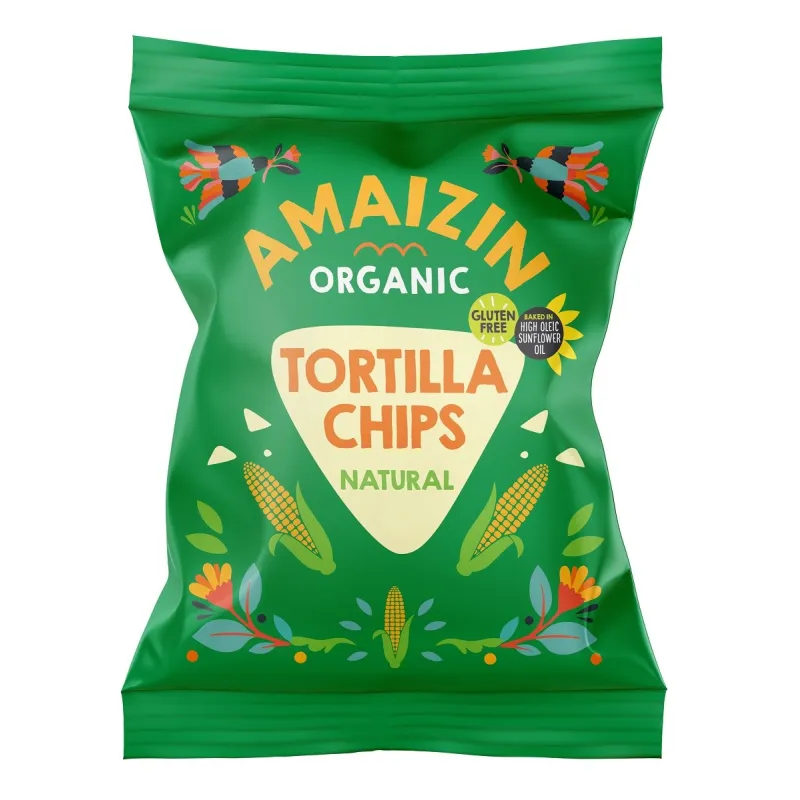 Chipsy Tortilla Kukurydziane Solone Bezglutenowe BIO 75 g - Amaizin