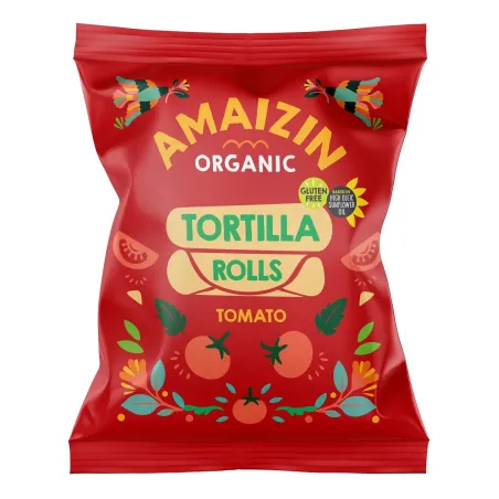 Chipsy tortilla kukurydziane pomidorowe bezglutenowe BIO 100 g – Amaizin