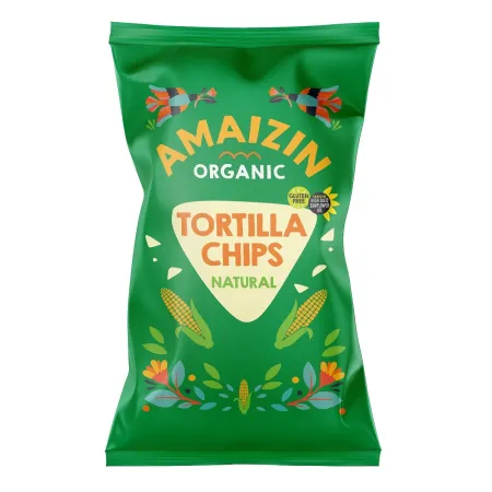 Chipsy Tortilla Kukurydziane Solone Bezglutenowe BIO 150 g - Amaizin