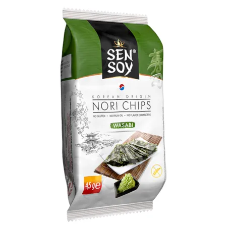 Chipsy Nori Wasabi bezglutenowe 4,5 g – Sen Soy