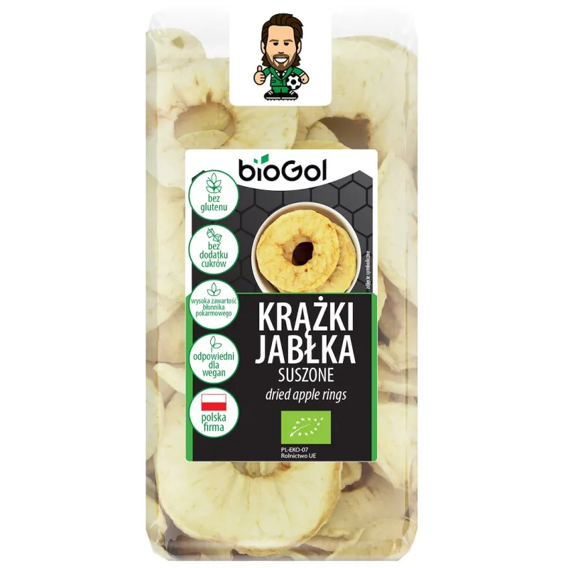 Suszone jabłka BIO 50 g – krążki bezglutenowe Bio Gol