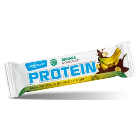Baton proteinowy bananowy 50 g – Maxsport bezglutenowy