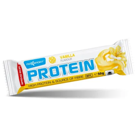 Proteinowy baton waniliowy 50 g – MaxSport, bezglutenowy