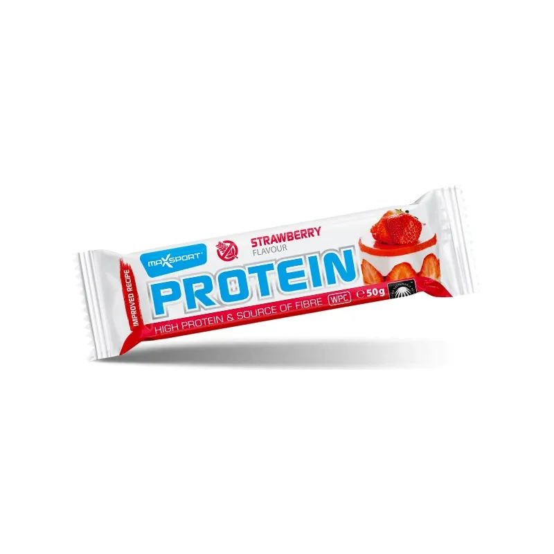 Baton proteinowy truskawkowy 60 g – MaxSport, białko, bezglutenowy