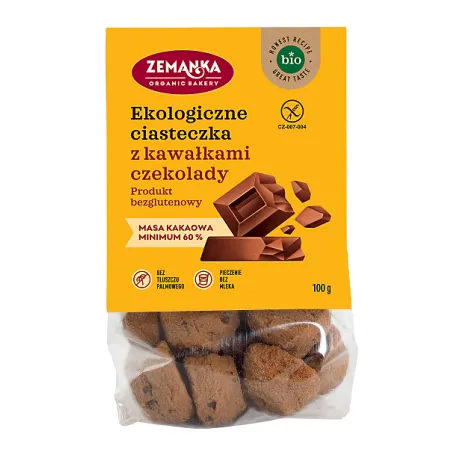 Ciastka z Kawałkami Czekolady Bezglutenowe BIO 100 g - ZEMANKA