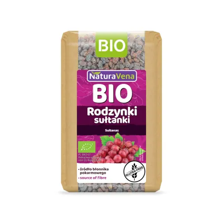 Rodzynki sułtańki Bio 400 g – bezglutenowe NaturAvena