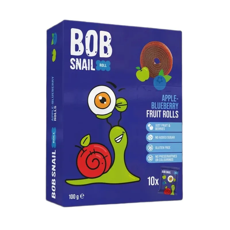 Rolki jabłko–borówka 100 g – Bob Snail bez dodatku cukru