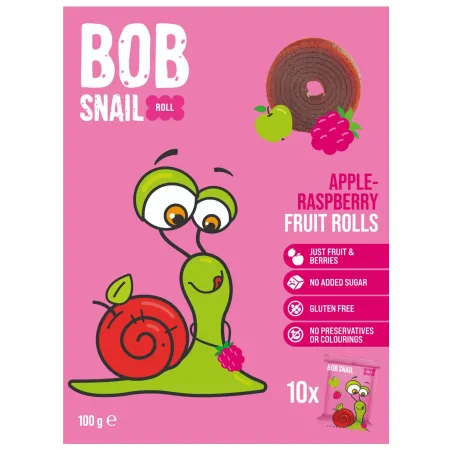 Rolki jabłko–malina BIO 100 g – Bob Snail owocowa przekąska