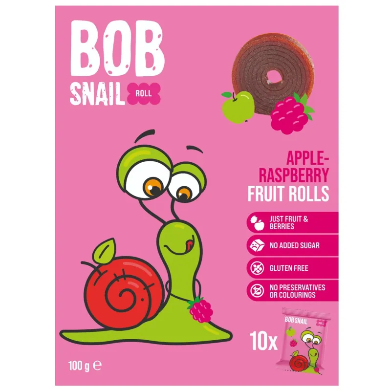 Rolki jabłko–malina BIO 100 g – Bob Snail owocowa przekąska