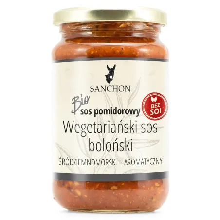 Sos bolognese wegański BIO 330 ml – Sanchon bezglutenowy