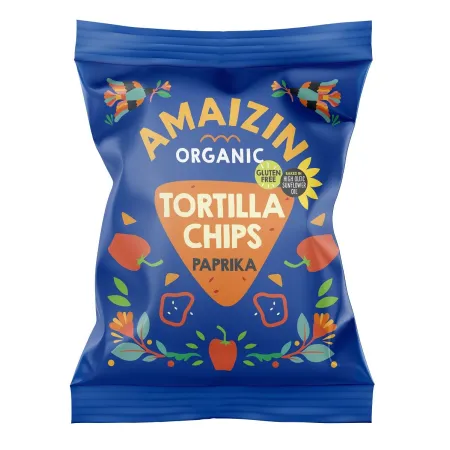 Chipsy Tortilla Kukurydziane Paprykowe Bezglutenowe BIO 75 g - AMAIZIN