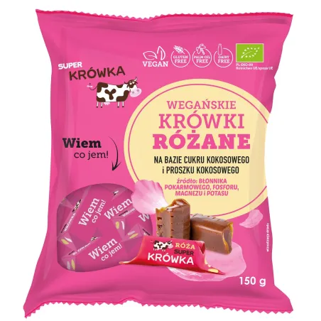 Krówki różane BIO 150 g – Me Gusto Super Krowka wegańskie