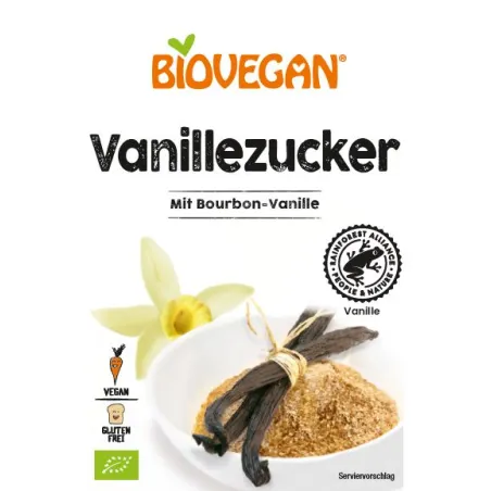Cukier z Wanilią Bourbon Bezglutenowy BIO (4 x 8 g) 32 g - BIOVEGAN