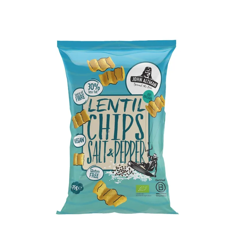 Chipsy soczewicowe sól & pieprz BIO 75 g – John Altman