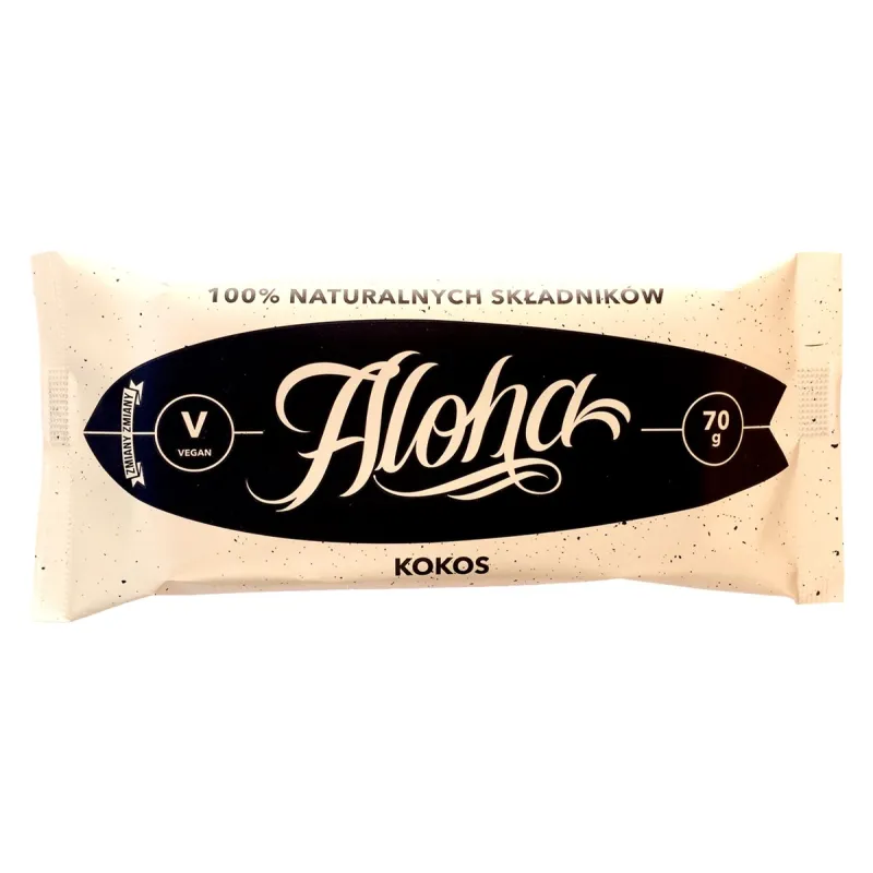 Baton Aloha 70 g – tropikalny kokos, vegan i bez glutenu