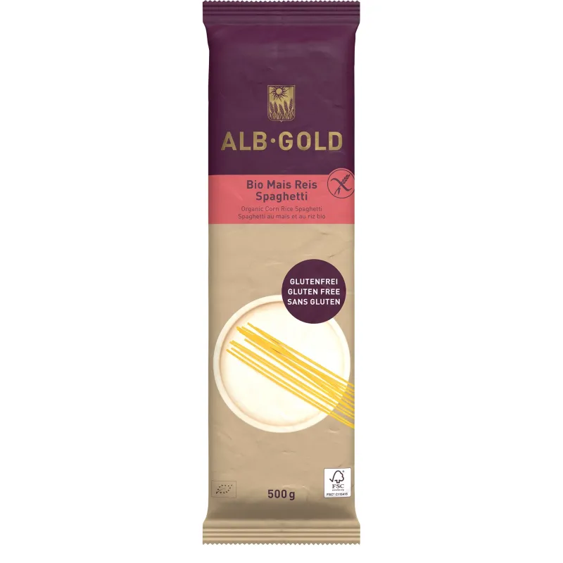 Makaron Bezglutenowy Kukurydziano-Ryżowy BIO 500 g - ALB-GOLD
