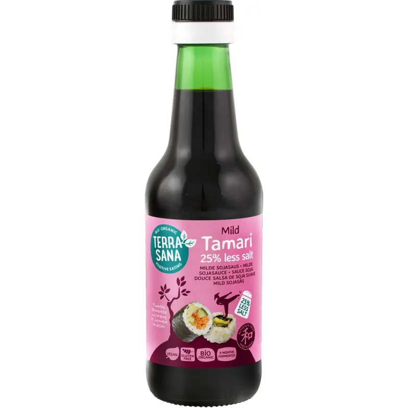 Tamari BIO 25 % mniej soli 250 ml – Terrasana bez glutenu