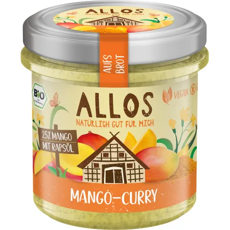 Pasta Kremowa z Mango i Curry Bezglutenowa BIO 140 g - Allos
