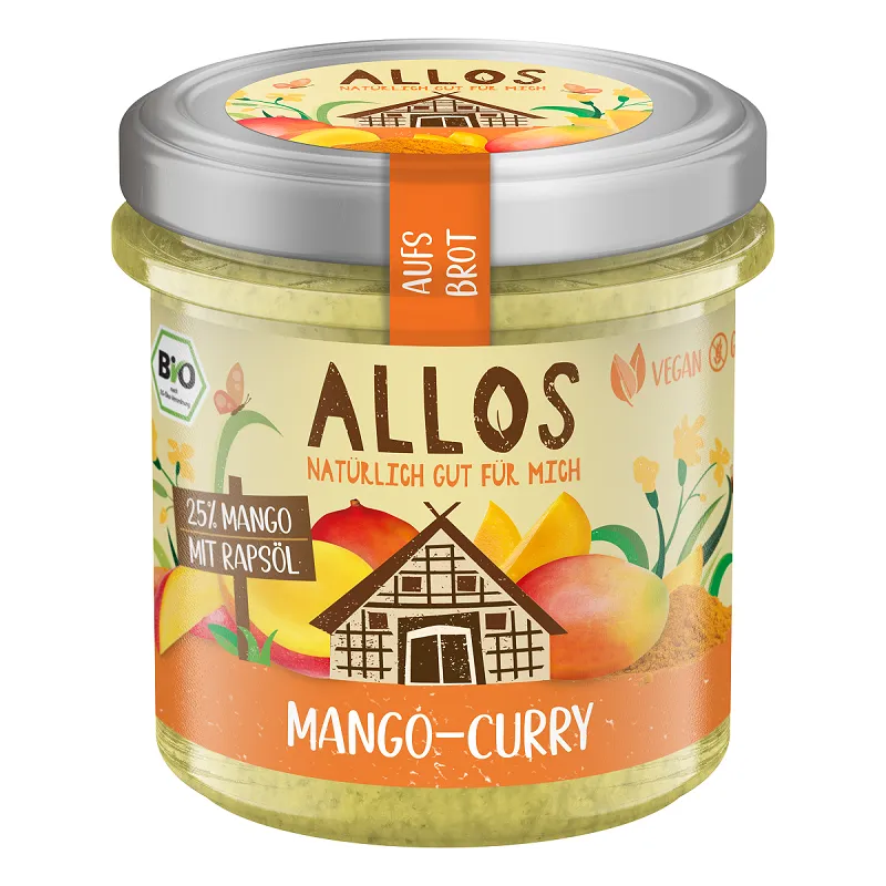 Pasta Kremowa z Mango i Curry Bezglutenowa BIO 140 g - Allos