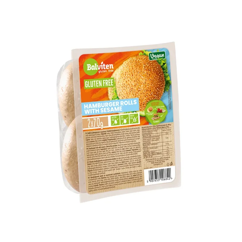 Bułki do hamburgerów z sezamem 140 g – Balviten | Bezglutenowe