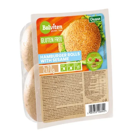 Bułki do hamburgerów z sezamem 140 g – Balviten | Bezglutenowe